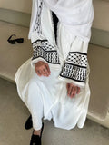 Crepe Kefiyyeh Embroidery Tassel Abaya