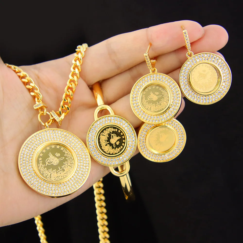 Turkish Coins Gold Jewellery Set