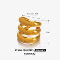 18K Gold Silver Splicing Chunky Dome Ring