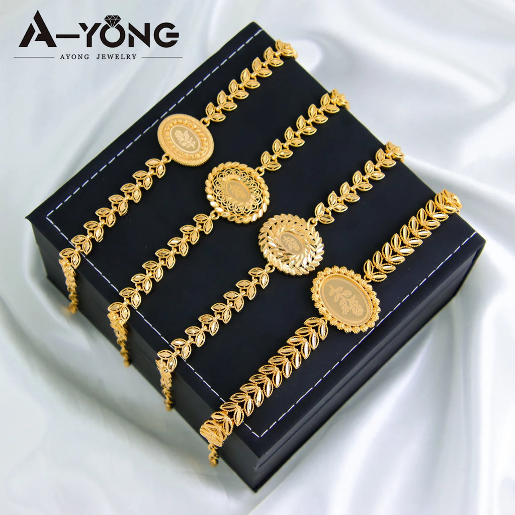 Turkish Classic Gold Coins Cuff Bangle