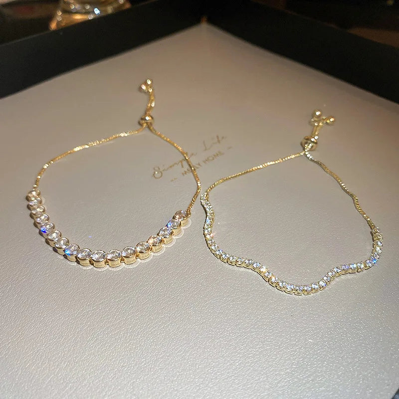Rhinestone Crystal Wave Bangle