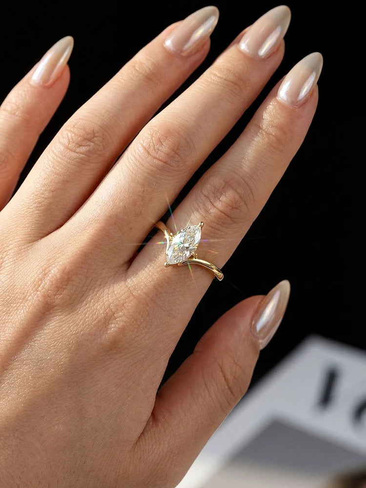 Radiant Teardrop Moissanite Ring
