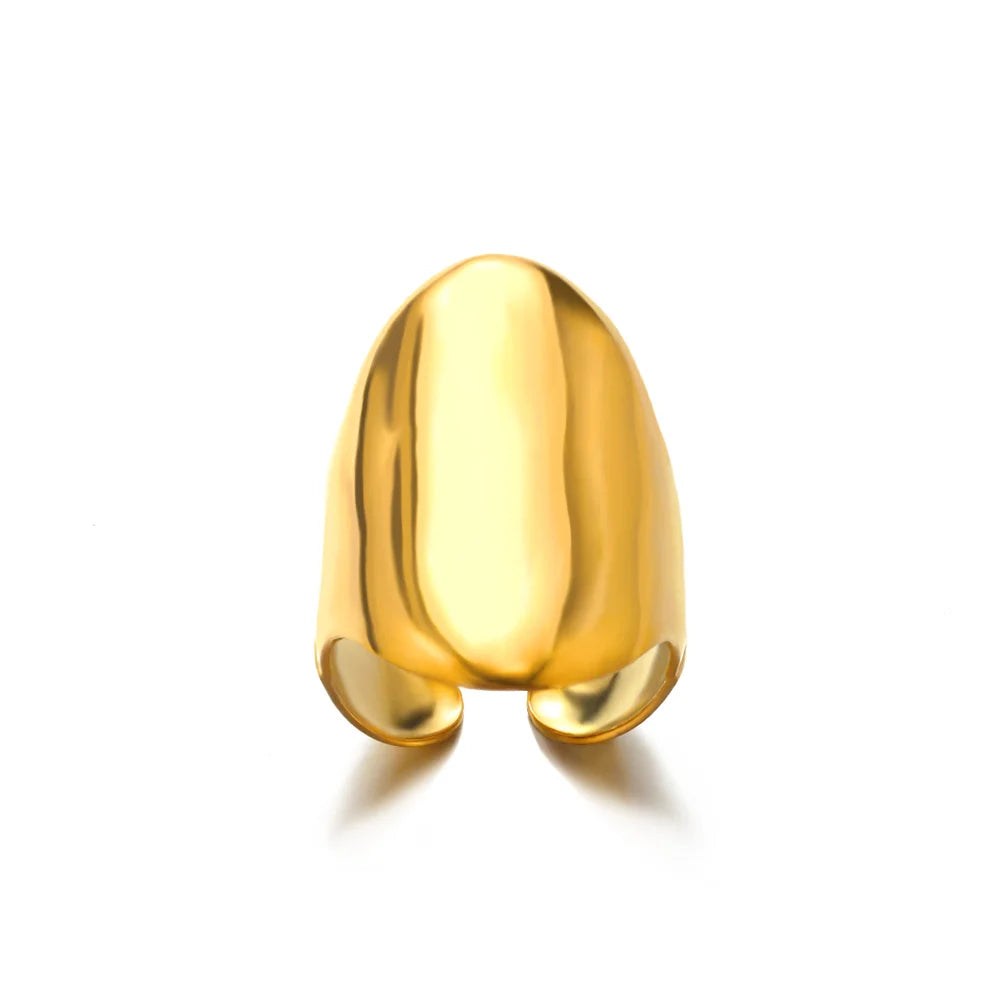 Golden Geometric Adjustable Ring