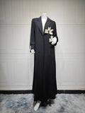 Floral Open Abaya Cardigan Dress