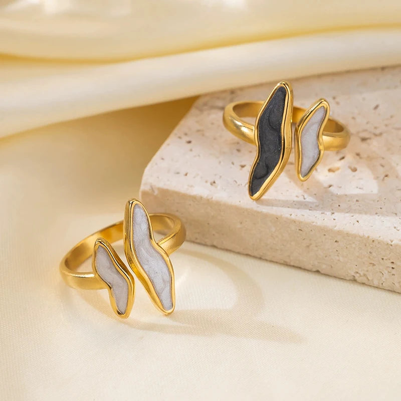 Wave Drip Glaze Open Ring