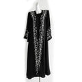 French Gold-Embellished Beaded Open Abaya