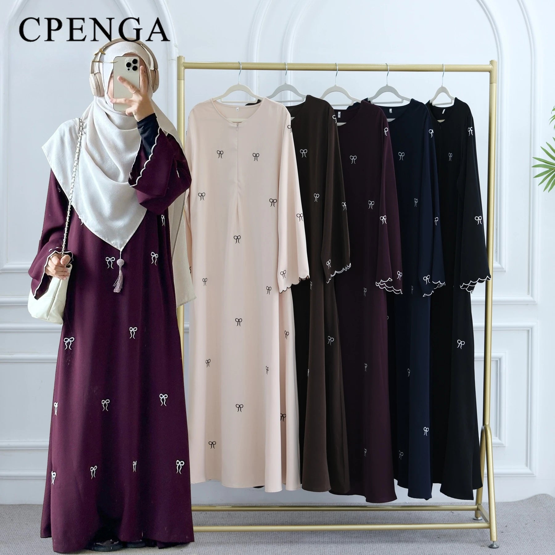Butterfly Embroidery Luxury Dubai Abaya Kaftan