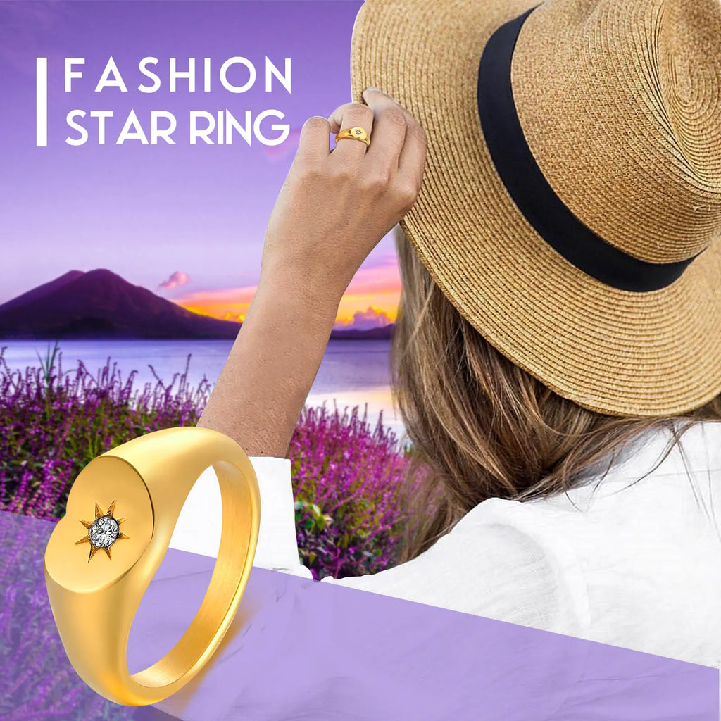 Sunshine Signet Zirconia Pinky Ring