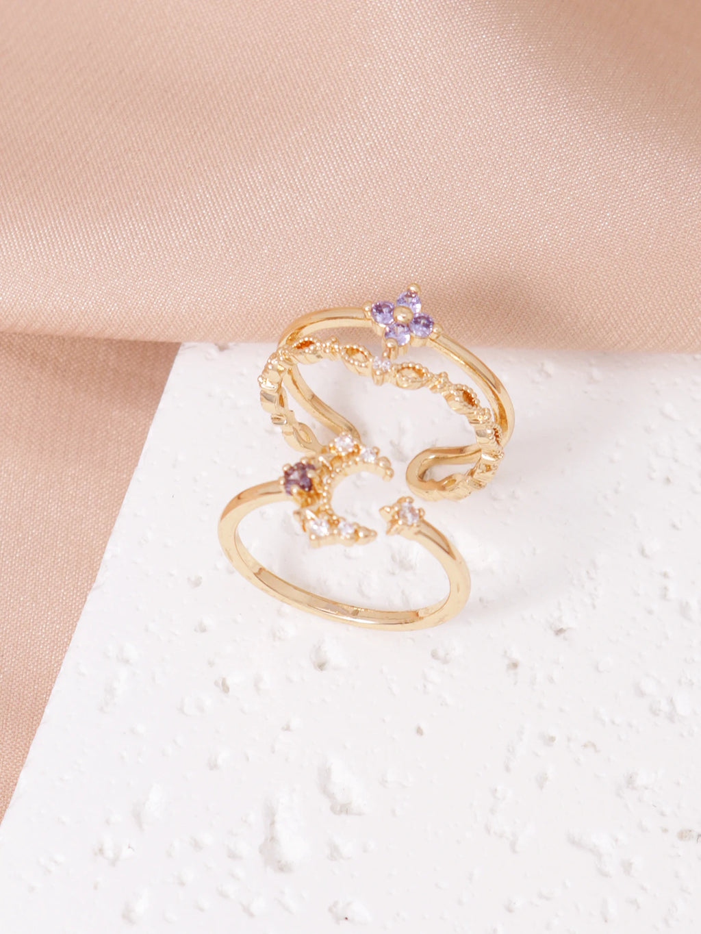 2PCS Romantic Spark Ring Set