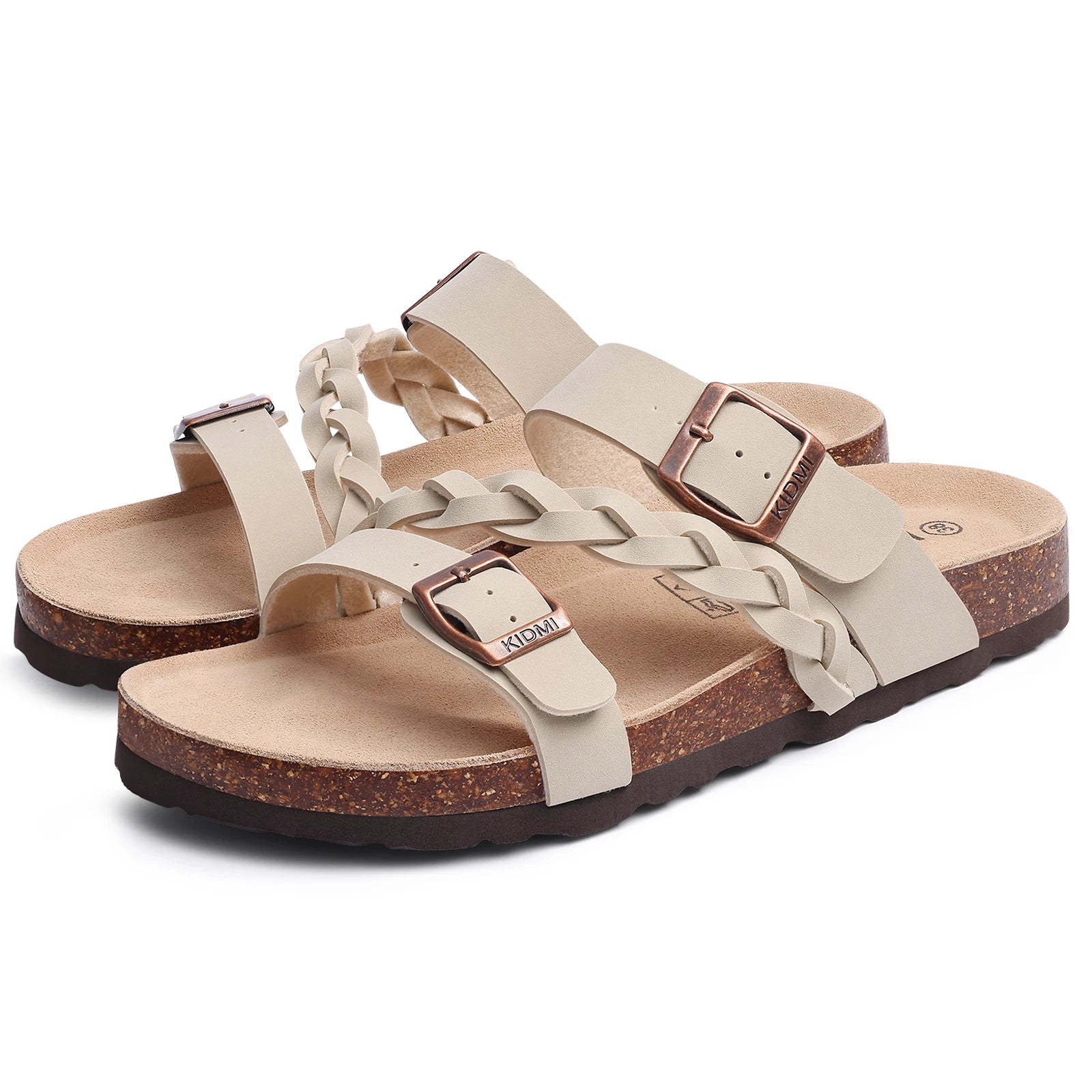 Cork Footbed Double Buckle Sandals