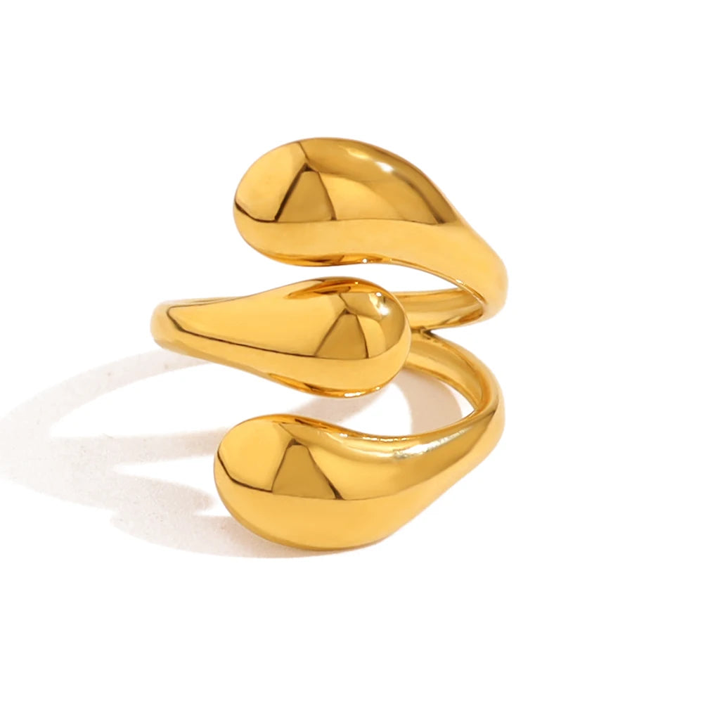 Chunky Glossy 18K Gold Plated Ring
