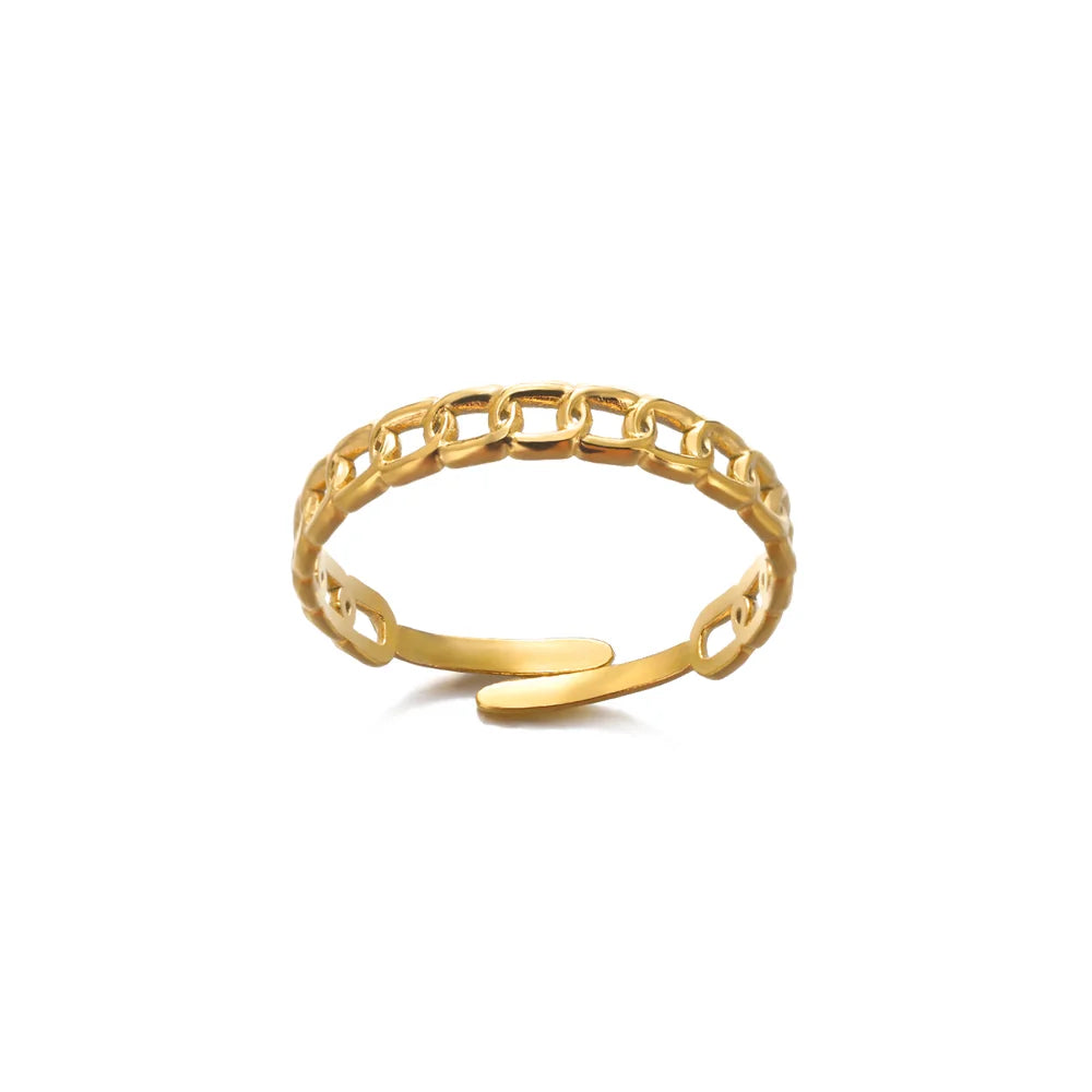 Golden Geometric Adjustable Ring