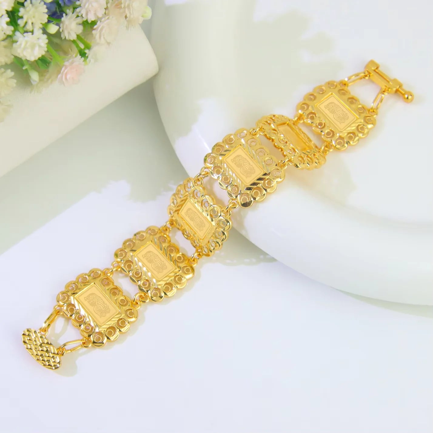 21K Gold-Plated Italian Cuff Bangle