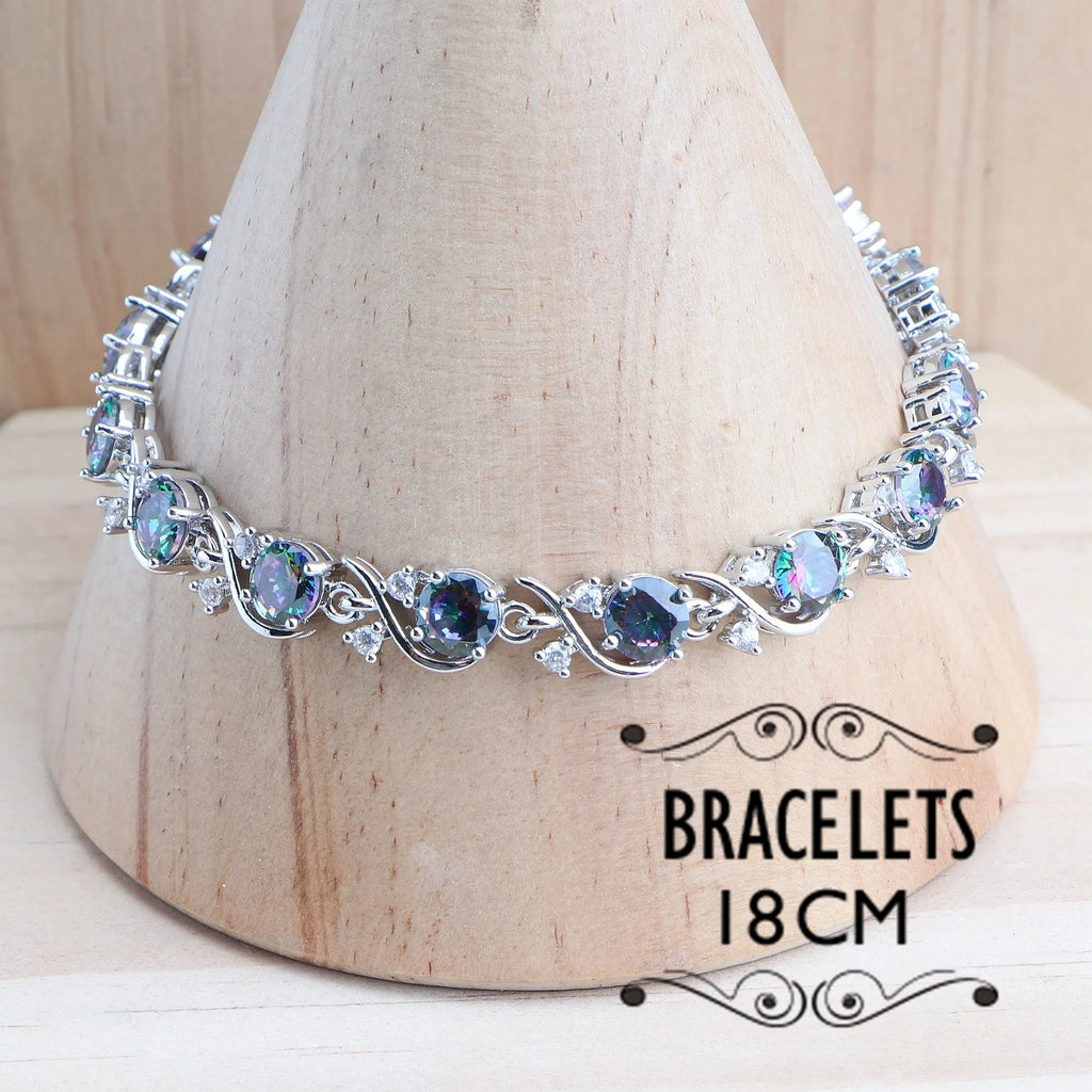 925 Sterling Silver Purple Zircon Jewellery Set