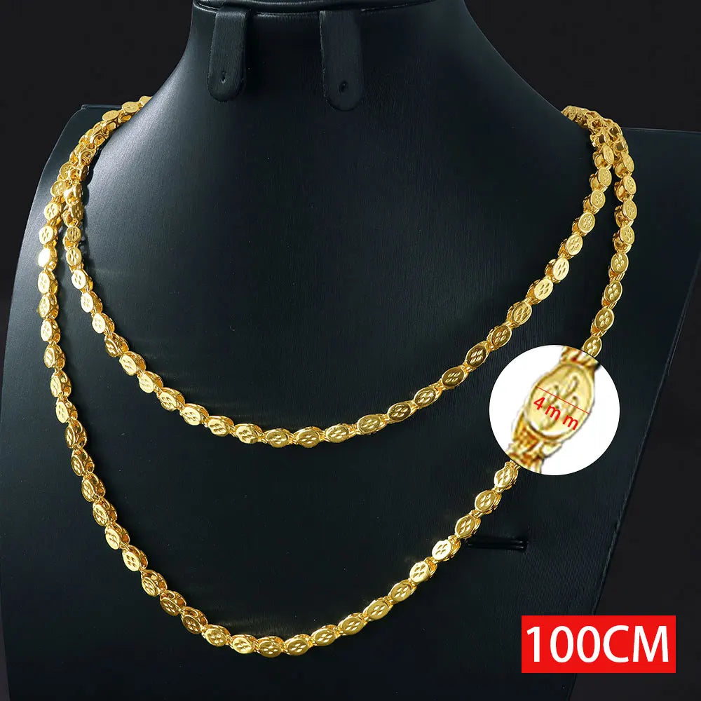 Arabic Wedding Long Gold Necklace