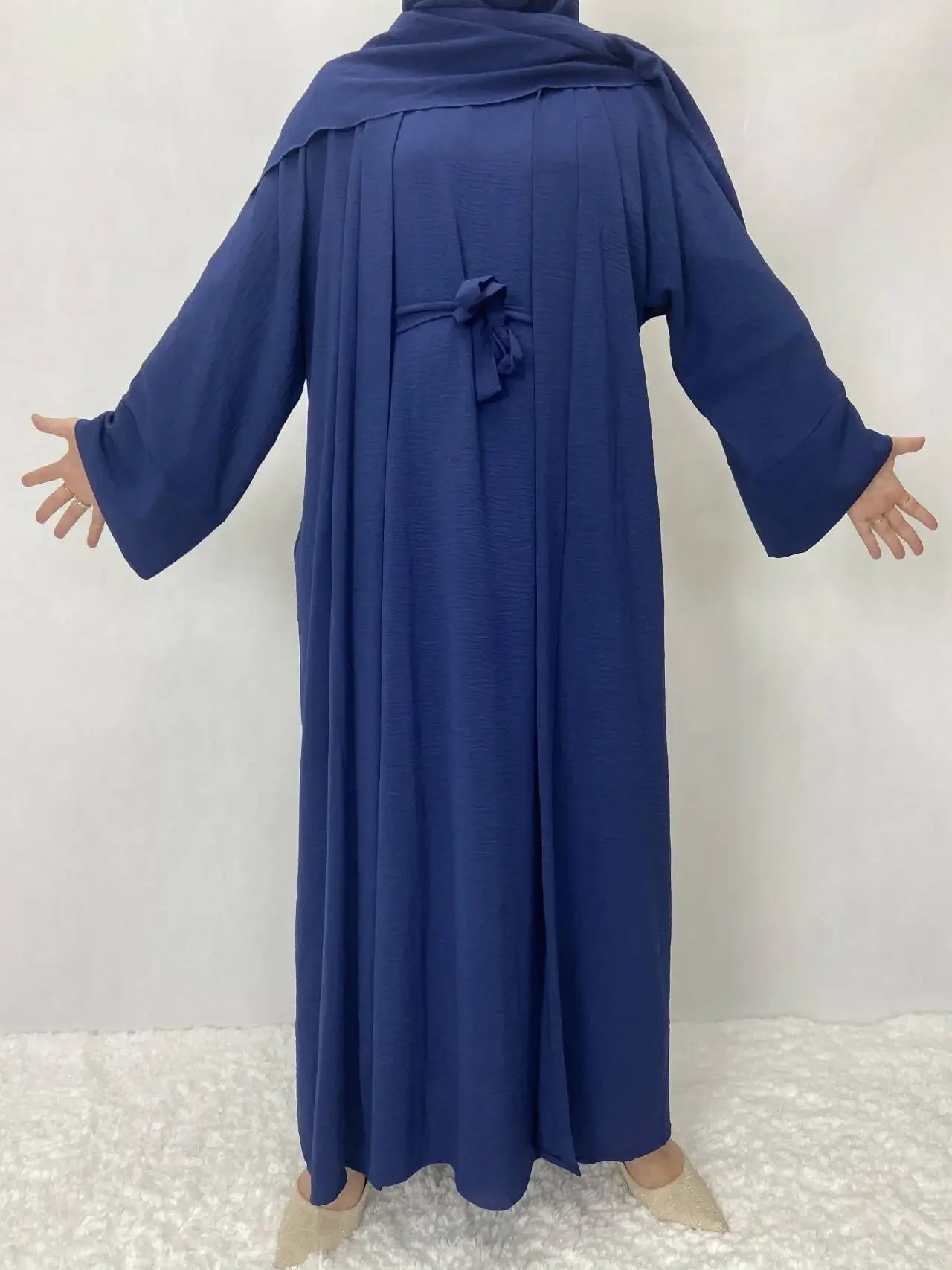 Two-Piece Abaya Robe Coat & Inner Dress Set