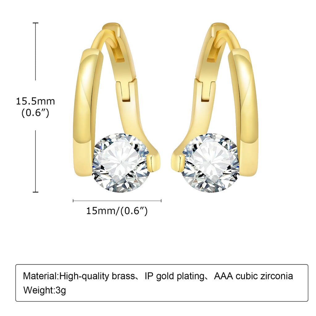 Cubic Zirconia Hypoallergenic Hoop Earrings