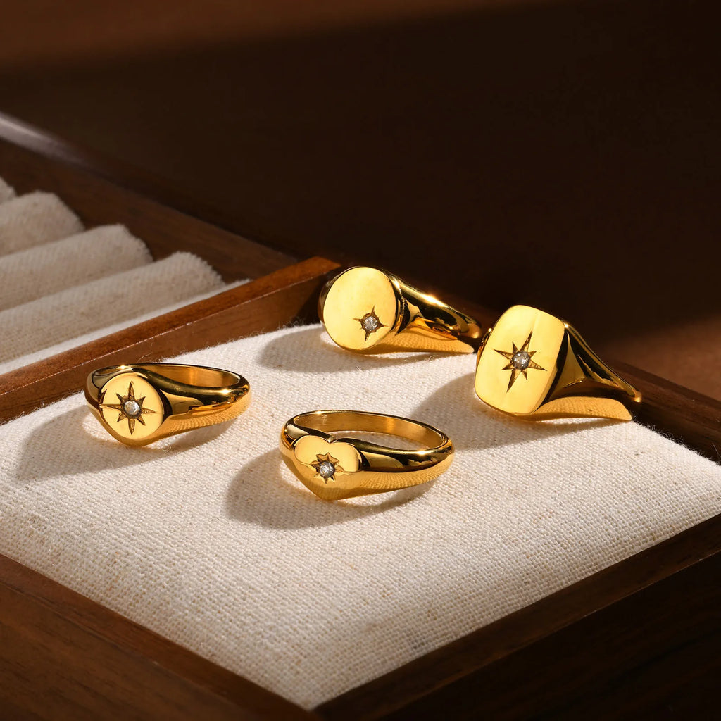 Sunshine Signet Zirconia Pinky Ring
