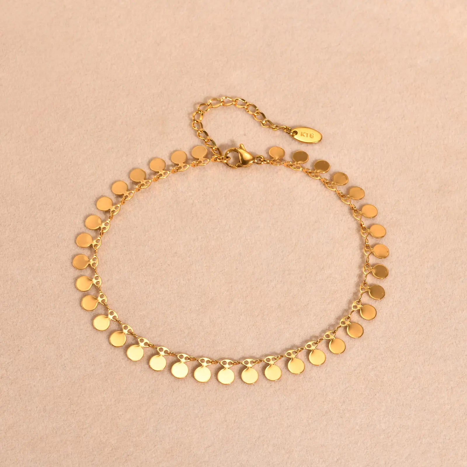 Full-gloss Disc Tassel Anklet