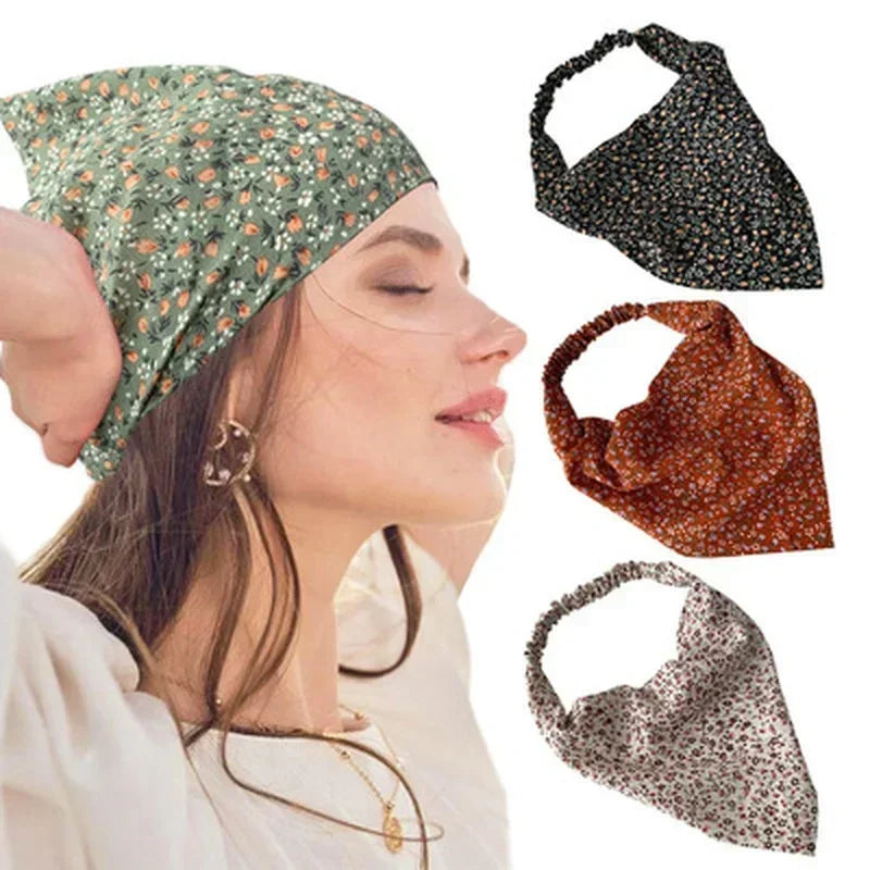 Floral Triangular Headscarf & Hair Band