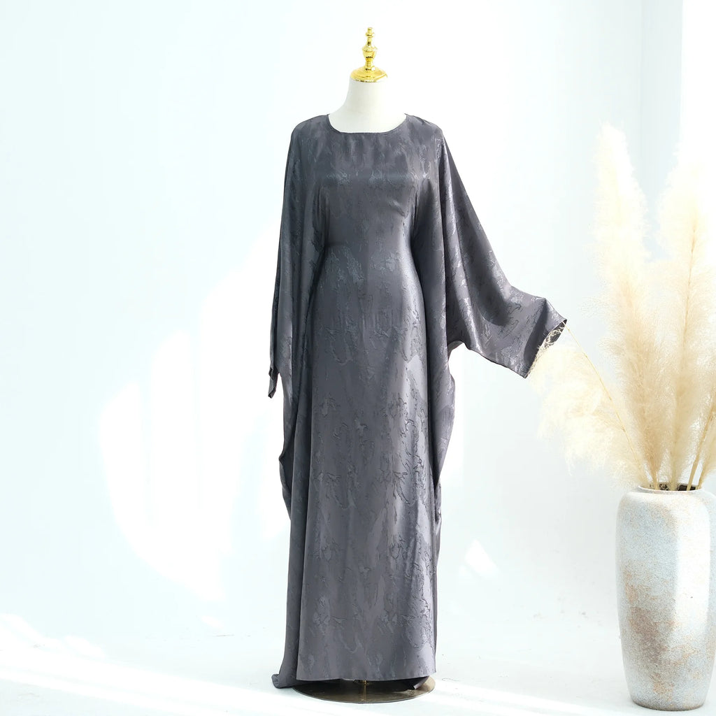 Long Sleeve O-Neck Plus Size Maxi Abaya Dress