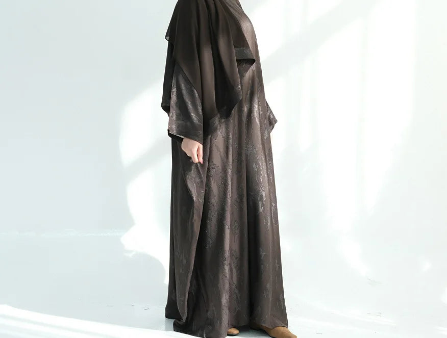 Long Sleeve O-Neck Plus Size Maxi Abaya Dress