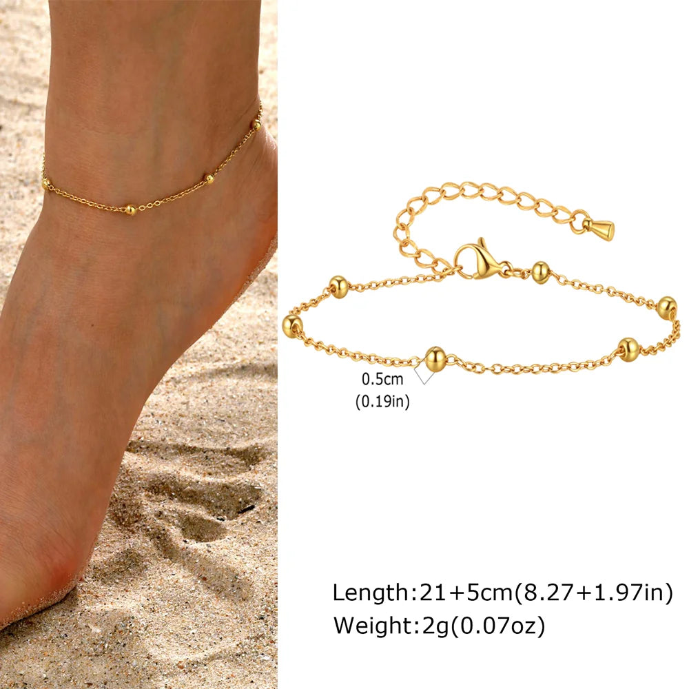 Gold Plated Heart Anklet Bracelet