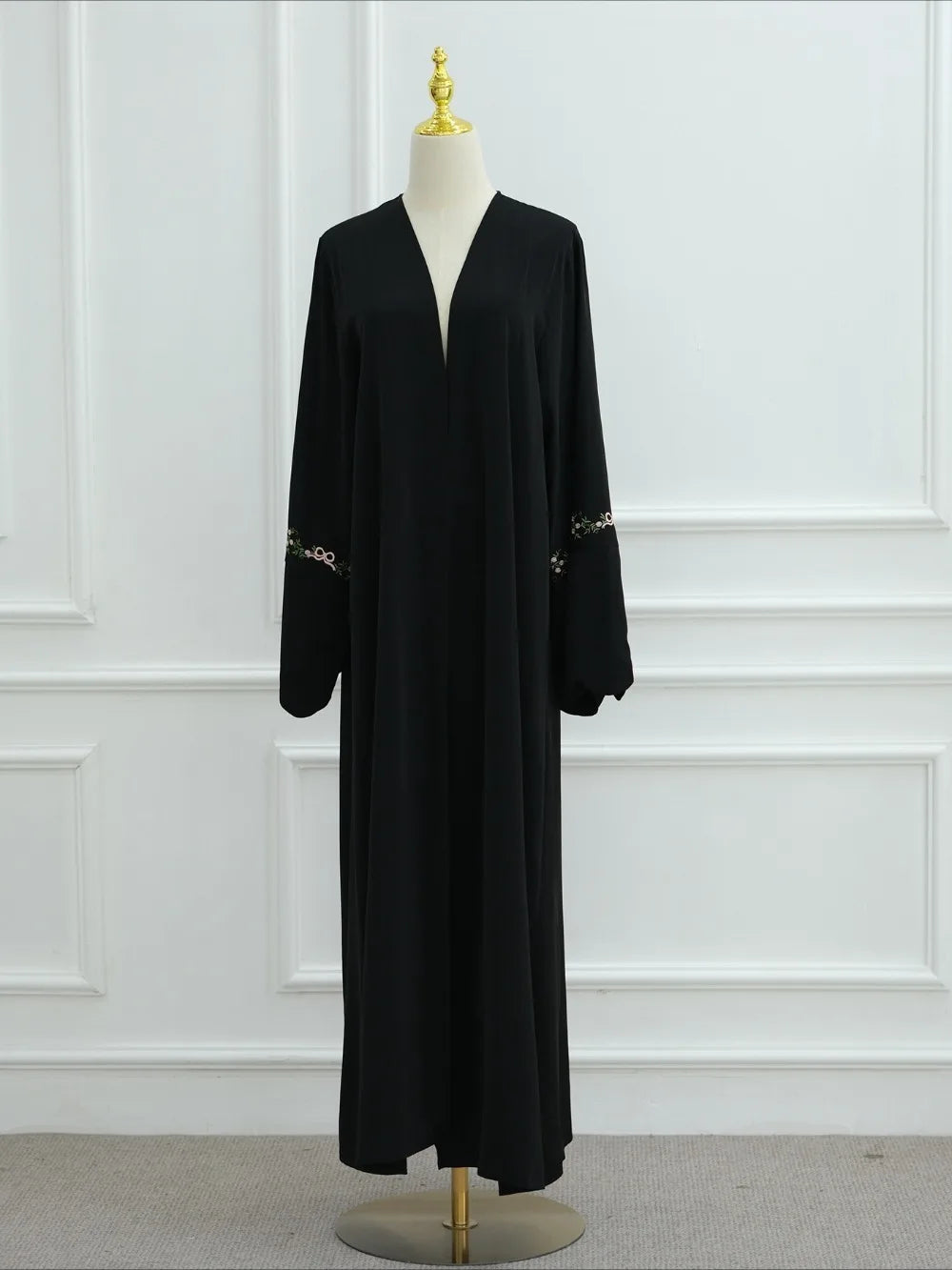 Embroidery Open Cardigan Abaya Dress