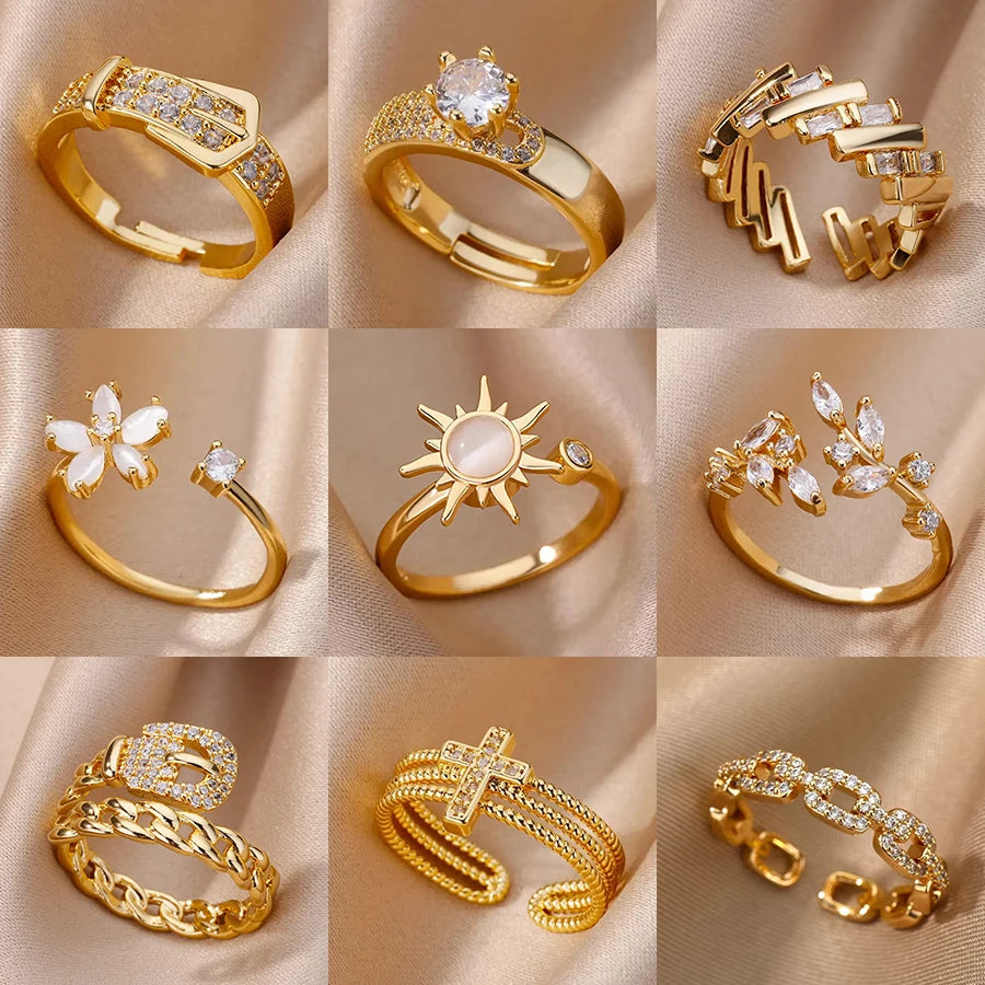 Luxe Geometric Zircon Ring