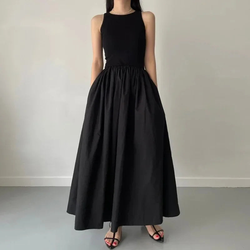 Sleeveless Loose-Fit Casual Maxi Dress