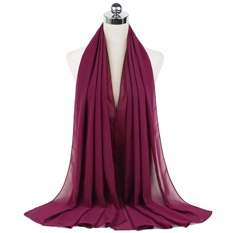 Signature Chiffon Hijab – Soft Lightweight Headscarf | 60 Colors