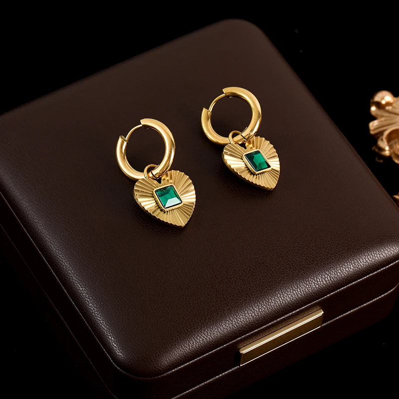 White Zirconia Drop Dangle Earrings