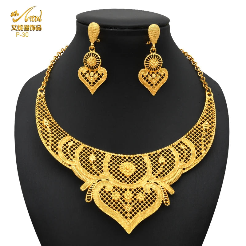 Royal Gold Wedding Jewelry Set