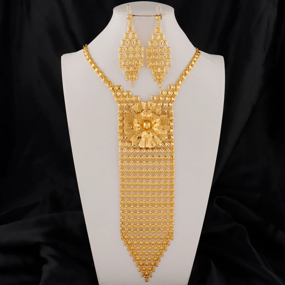 Golden Blossom Necklace Set