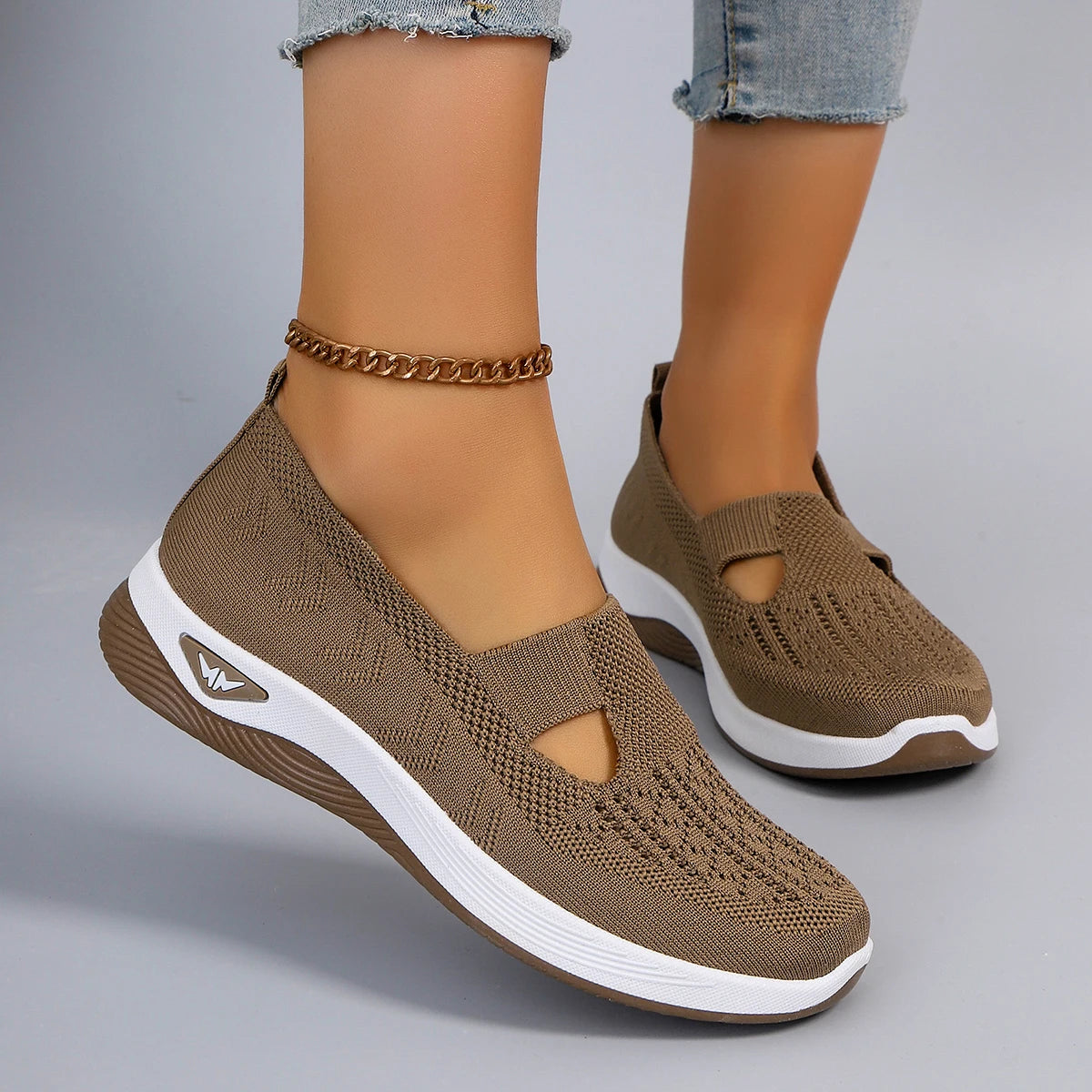 Women's Canvas Slip-On Shoes – Soft Casual Flat Sneakers