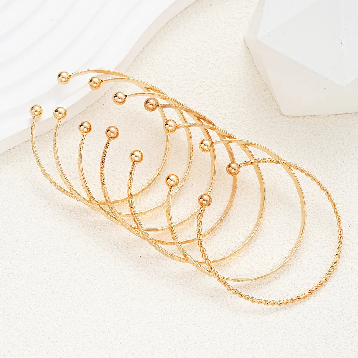 7 Pcs/Set Boho Golden Cuff Bracelet