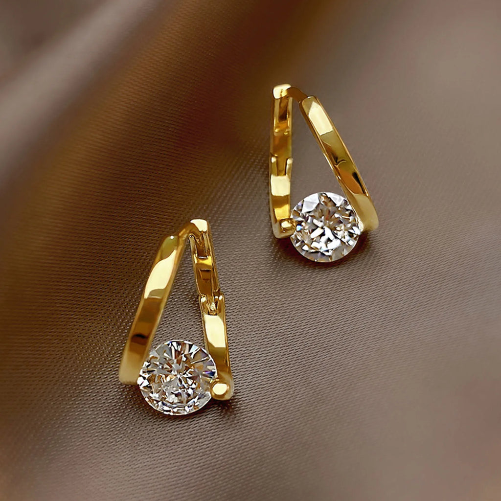 Cubic Zirconia Hypoallergenic Hoop Earrings