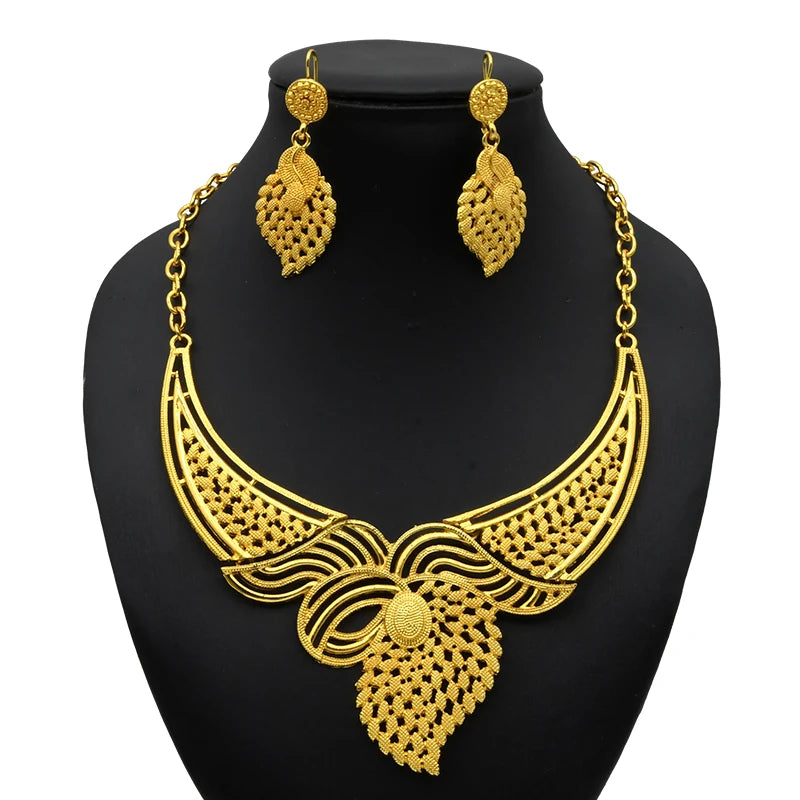 Royal Gold Wedding Jewelry Set