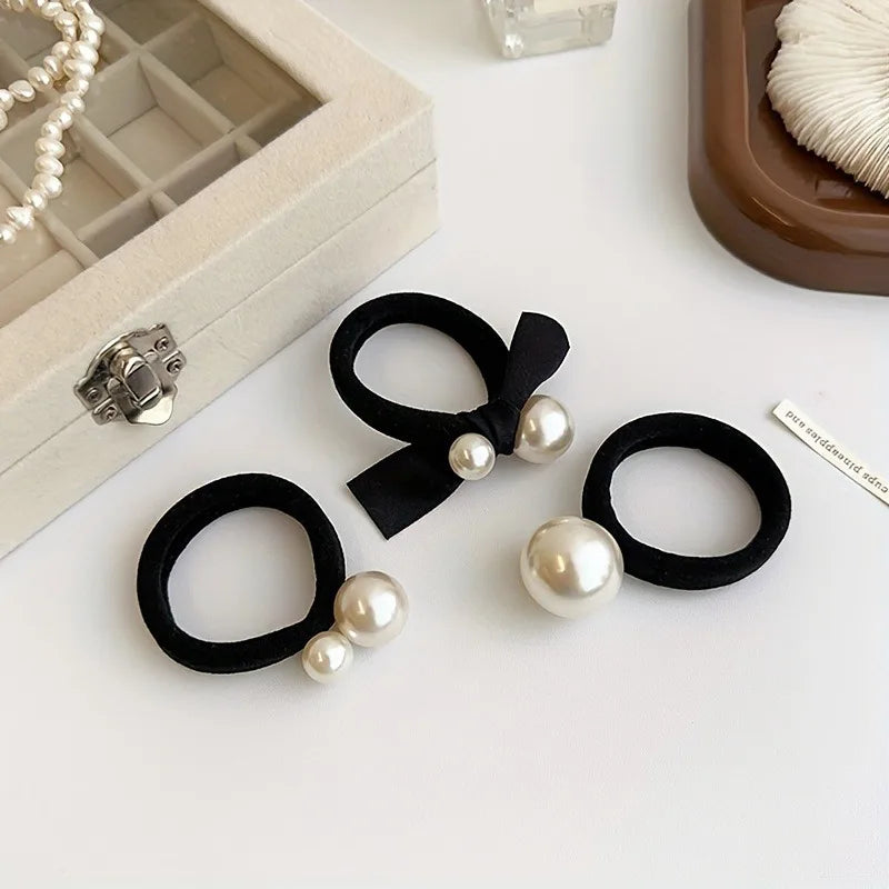5-Piece Pearl Bow Hair Band Set