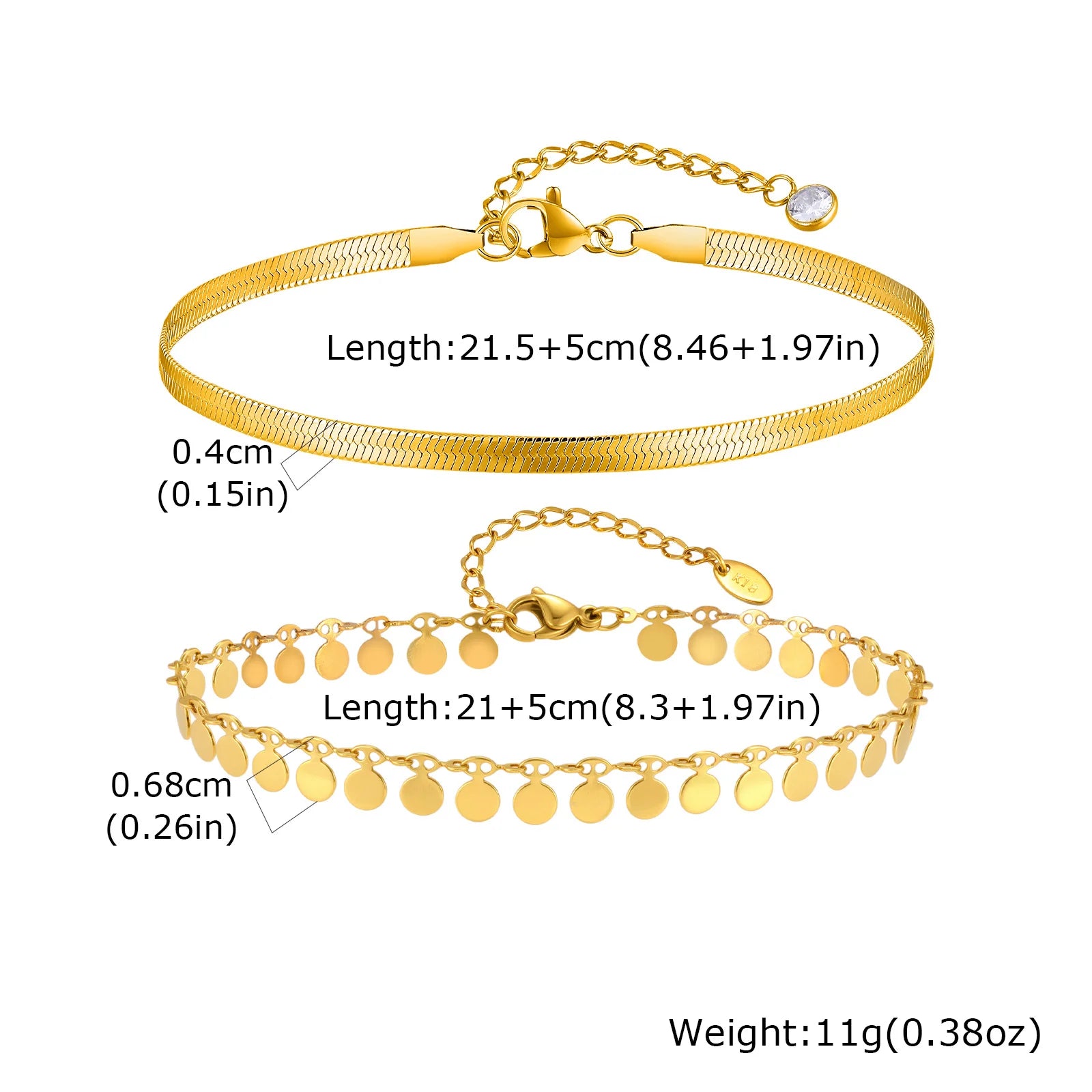 Gold Plated Tassel Blade Chain Anklet