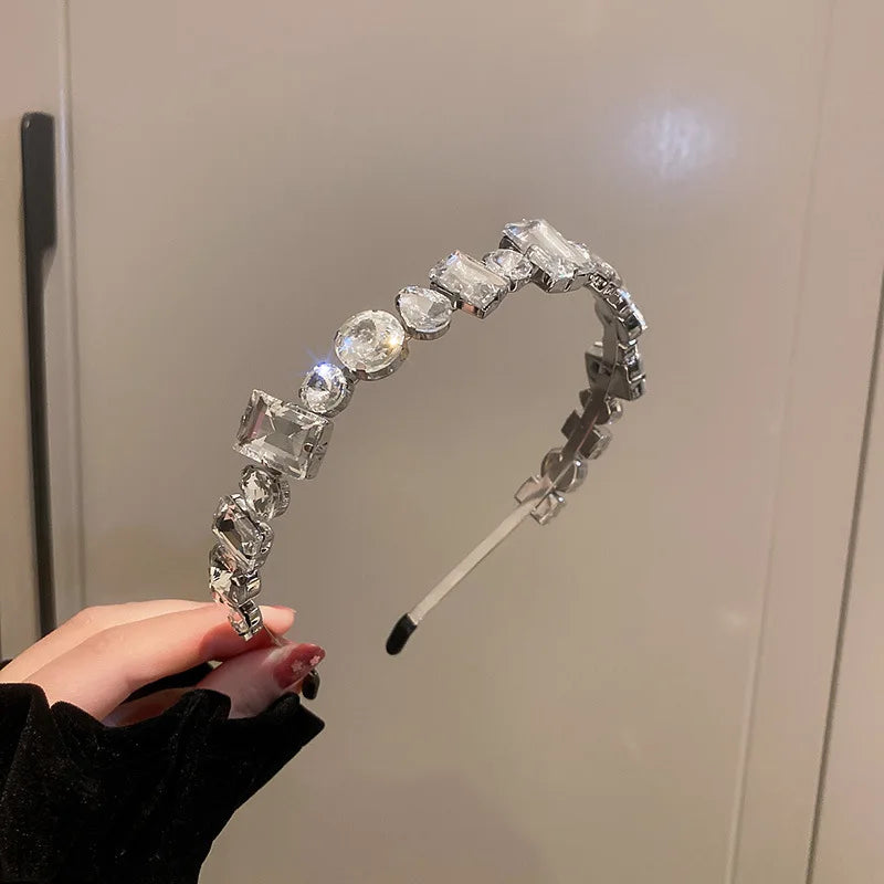 Full Rhinestone Leaf Pearl Headband