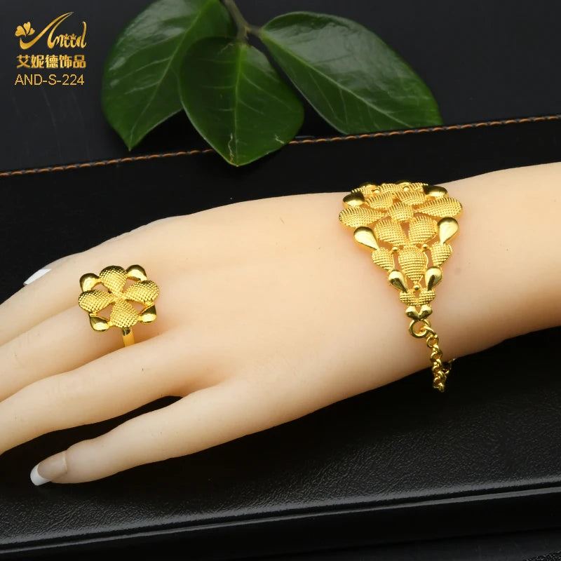 Dubai 24K Gold Bridal Necklace & Earrings Set