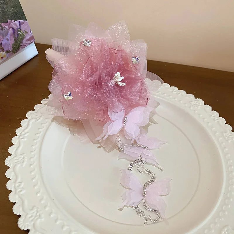 Chinese Butterfly Flower Tassel Hair Claw