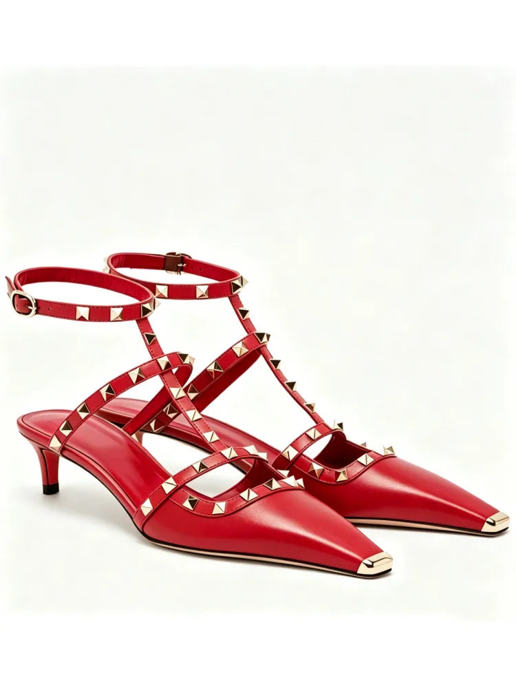 Chic Rivet Strap Sandals