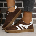 Faux Suede Brown Platform Sneakers Women 2026 Spring Non Slip Flat Heels Casual Walking Shoes Woman Thick Sole Vulcanize Shoes
