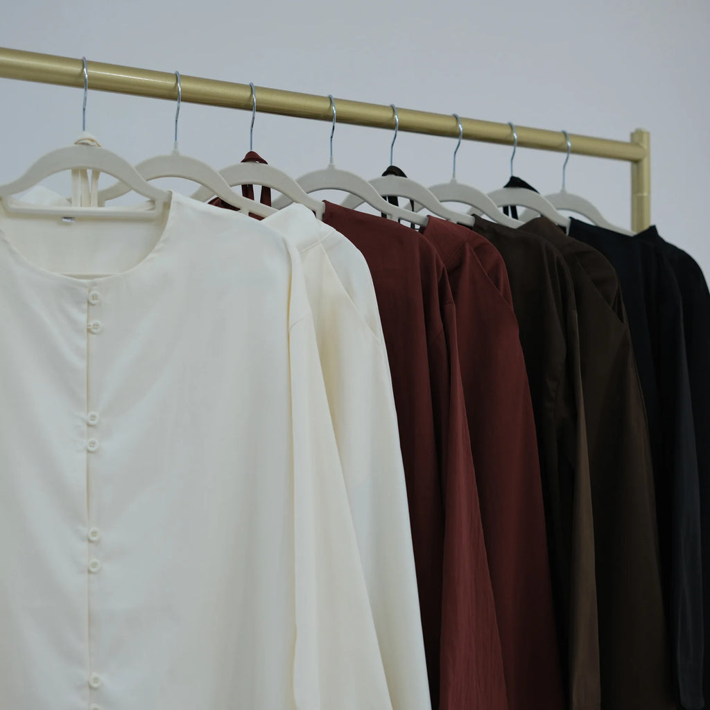 New Elegant Women Buttons Tops and Pants Muslim Set Dubai Abaya Kaftan Islam Clothing Modest Tracksuit Femme Musulmane Ensembles