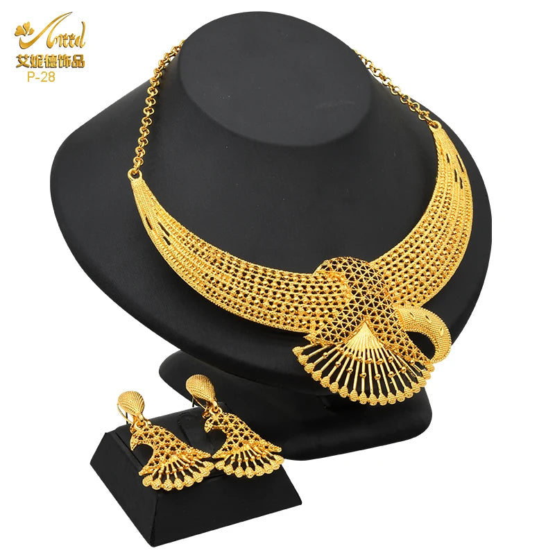 Royal Gold Wedding Jewelry Set