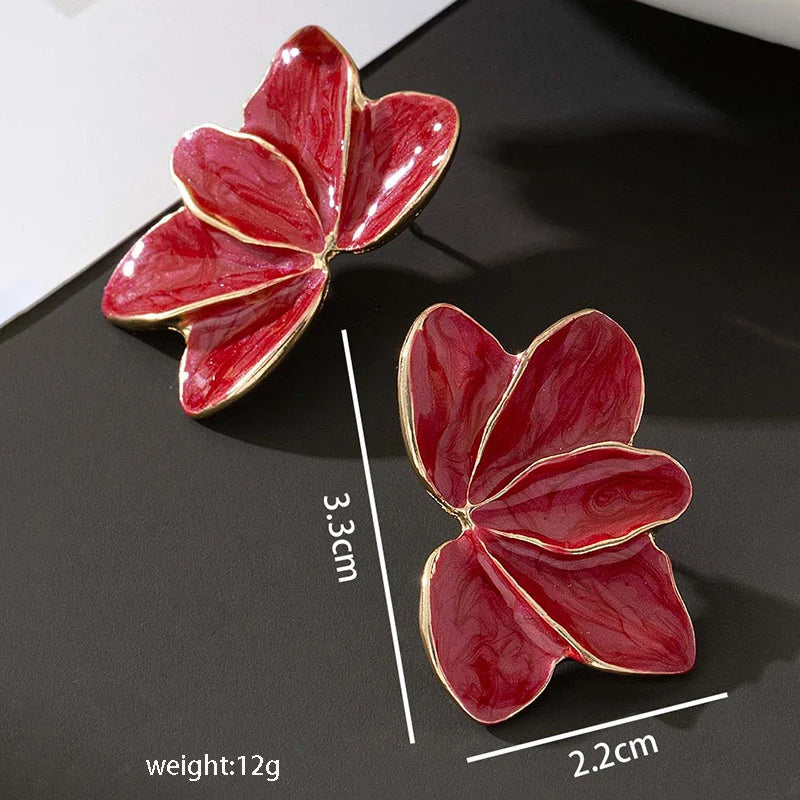 Golden Leaf Stud Earrings