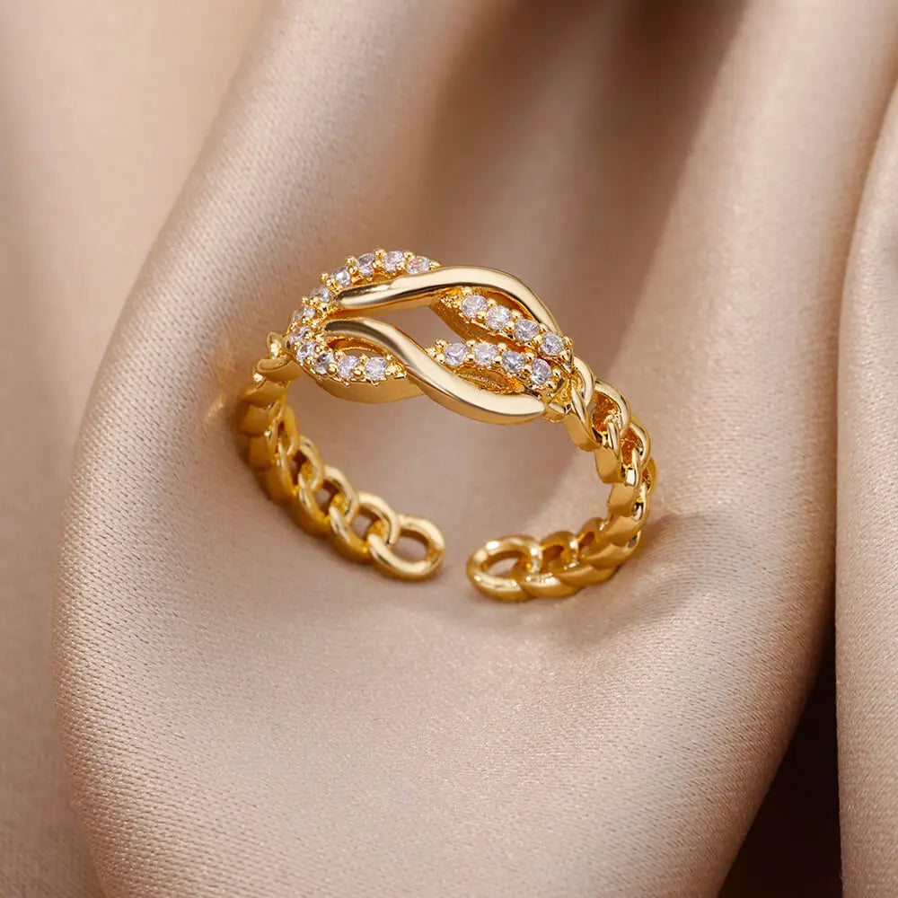 Luxe Geometric Zircon Ring