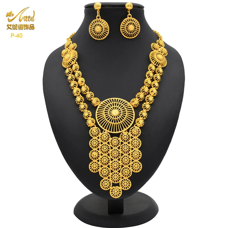 Royal Gold Wedding Jewelry Set
